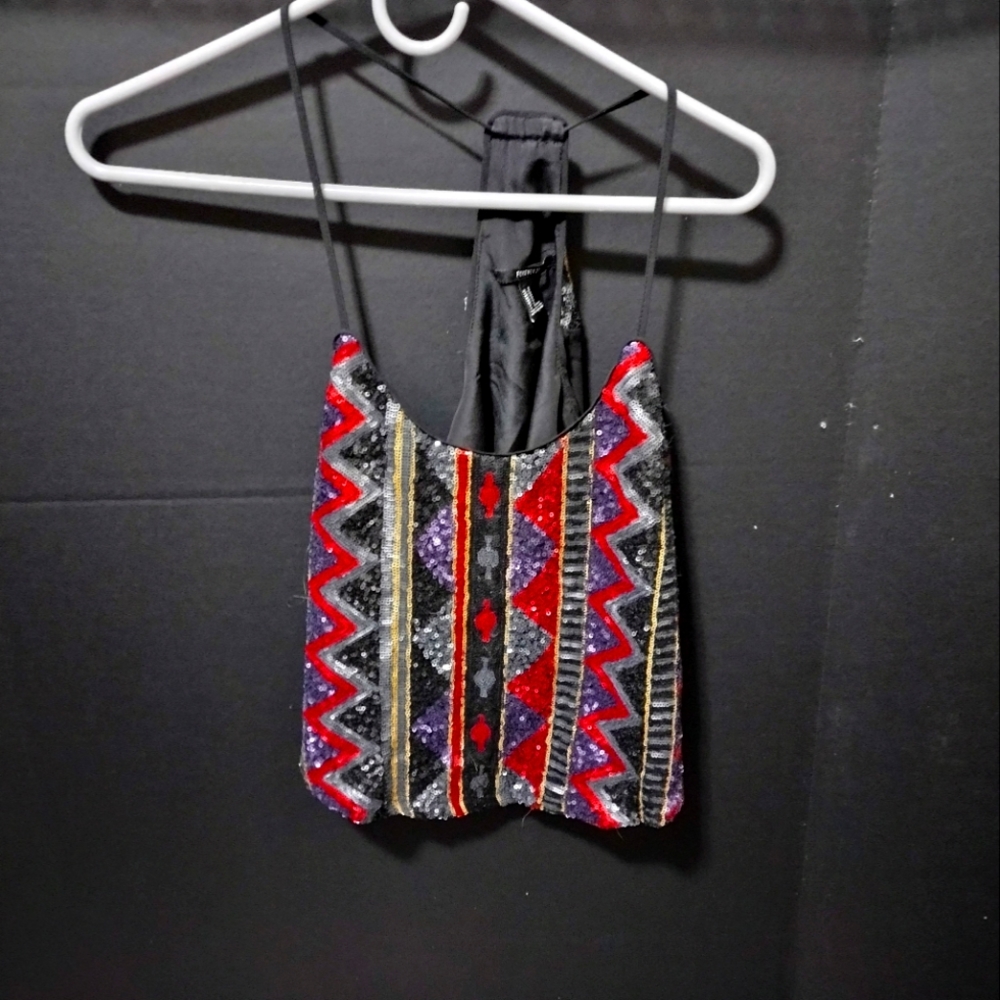 Forever 21 NWOT multi colored crop tank top size Small